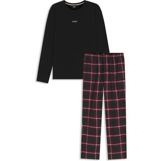 BOSS BLACK Checked Flannel Pyjama Set Open Red