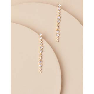 Shahar Gold Rhinestone Drop Earrings