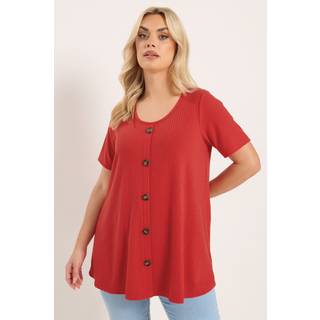 Yours Curve Yours Curve Swing T-shirt med knapper foran