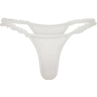 SKIMS Ruffle String Thong | White | Medium | Ultra Fine Mesh