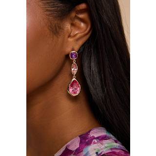 Helen Pink Multi Rhinestone Drop Earrings