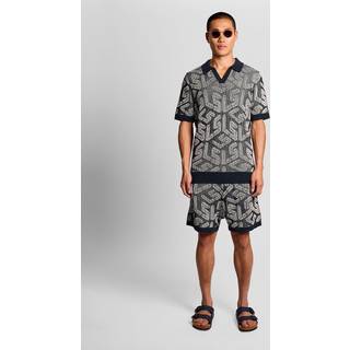 Lyle & Scott Men's Emblem Ribbed Knitted Shorts in Blue
