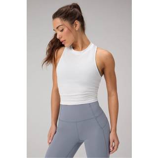 Fabletics Women's Feather Tech+ Racerback Cropped Tank Top White Size S - White - S