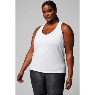 Fabletics Women's Feather Tech Racerback Tank Top White Plus Size 2X - White - 2X