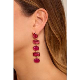 Chateau Red Rhinestone Drop Earrings