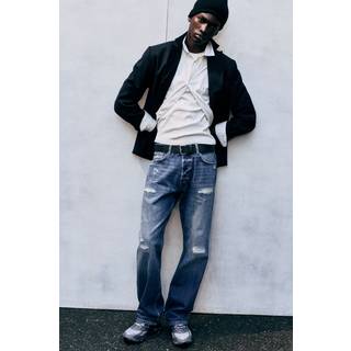 SPACE MID RISE RELAXED STRAIGHT JEANS