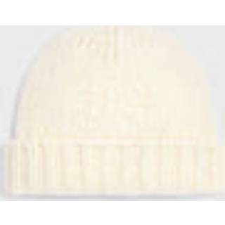 Celine AA09Y0899 Ribbed Wool Knit Winter Hat — Ivory