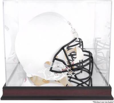 Fanatics Authentic Arkansas Razorbacks Mahogany Base Team Helmet Display Case with Mirrored Back