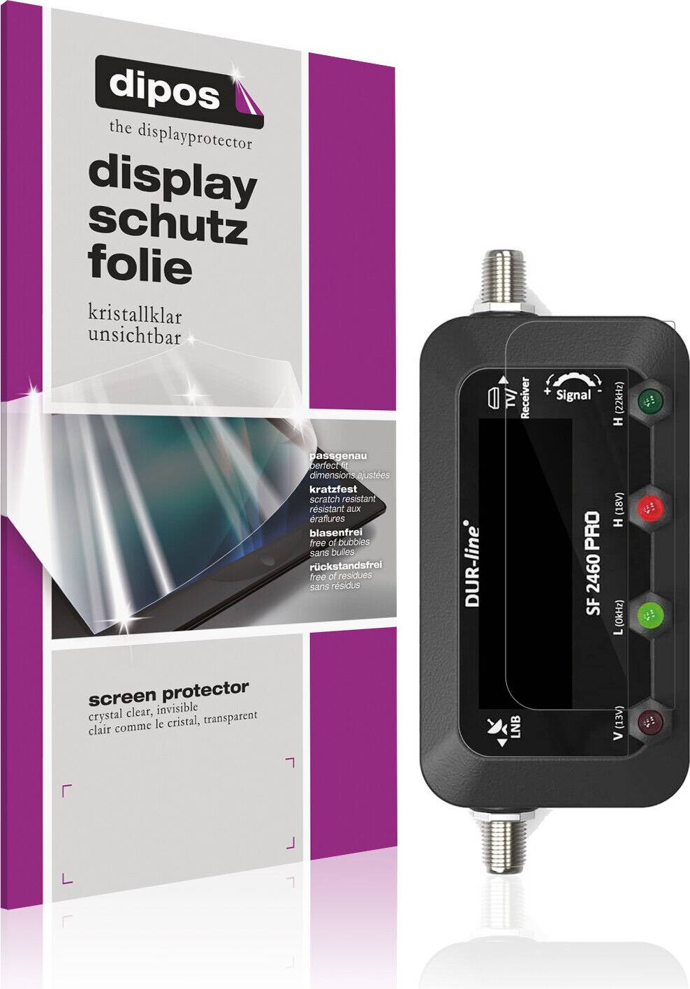 Dipos 2x Screen Protector for Dur-Line SF2460 Pro Protection Crystal Clear