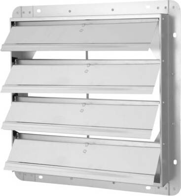 iPower 18-Inch Square Automatic Gravity Louver Vent Silver Window Shutter