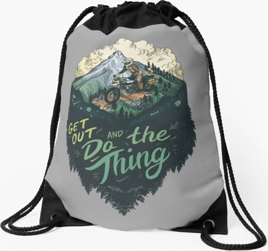 Famgem Drawstring Bag Get Out and Do the Thing ADV Rider Sport Gym Shoe Backpack