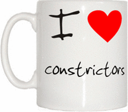 TeeTreeDesigns I Love Heart Constrictors Cup & Mug