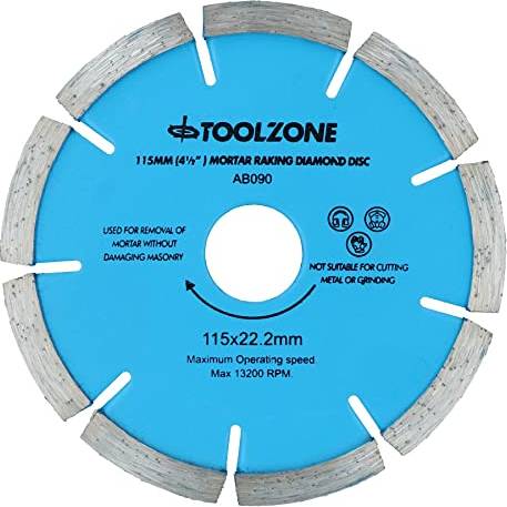 AB Tools Mortar Raking Disc 4-1/2 Diamond Pointing Angle Grinder