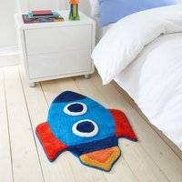 Dunelm Rocket Kids Rug Blue