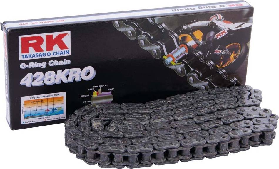 O chain RK Rivet Chain Grau 140 Links