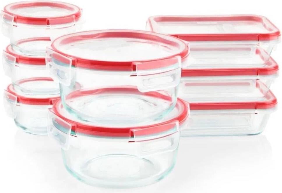 Glass Storage Jars Containers Clear Set 16 Pc Freshlocks
