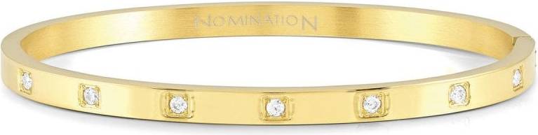 Nomination Gold Pretty Rigid CZ Medium Bangle