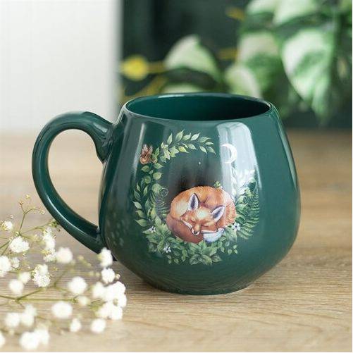 Something Different Green Sleeping Fox Rounded Cup & Mug