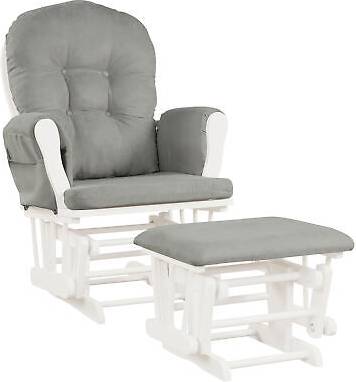 Nursery chair Gymax Baby Nursery Relax Rocker Rocking Chair Glider Ottoman Set