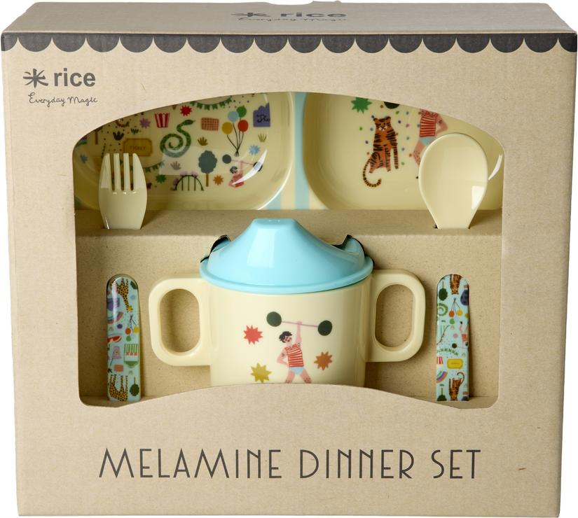Fun Fair Print Tableware Beige