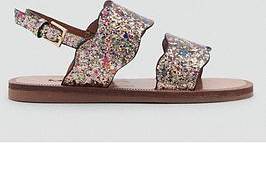 Mango Sandals With Glitter Strap - Multi/Patterned