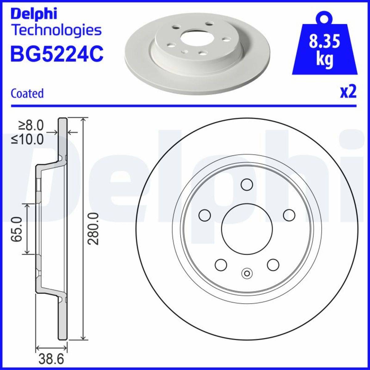 Delphi Brake Disc BG5224C
