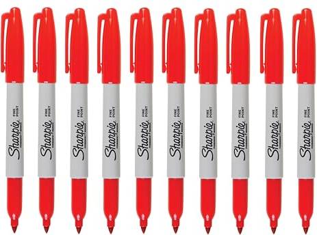 Sharpie Fine Point Red Ink Pack 10