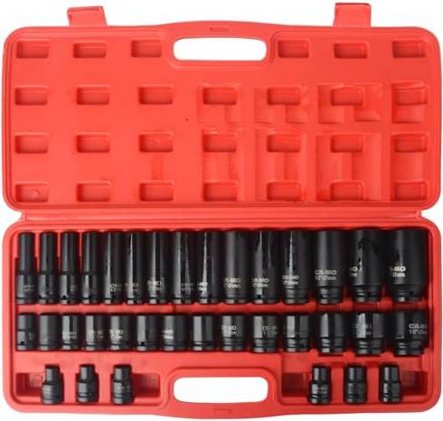 35pcs 1/2 Drive 6 Point Set Socket Bit