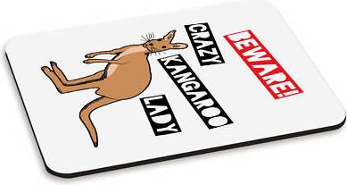Gift Base Crazy Kangaroo Lady PC Computer Mouse Mat Pad
