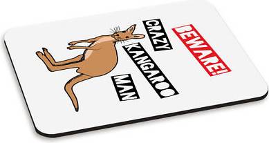 Gift Base Crazy Kangaroo Man PC Computer Mouse Mat Pad