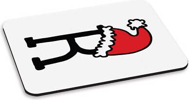 Gift Base Letter R Christmas Hat PC Computer Mouse Mat Pad Red Santa Father Kids Alphabet