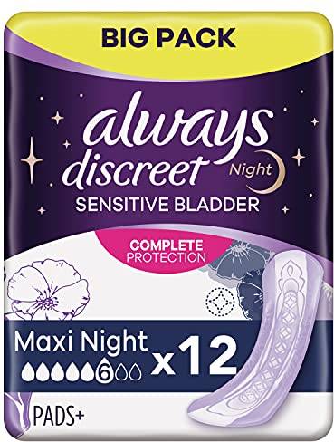 Always Discreet Plus Maxi Night Incontinence Pads Pack 12