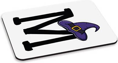 Gift Base Letter M Witches Wizard Hat PC Computer Mouse Mat Pad