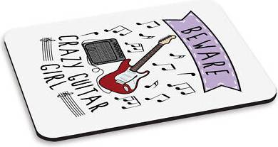 Gift Base Crazy Guitar Girl PC Computer Mouse Mat Pad