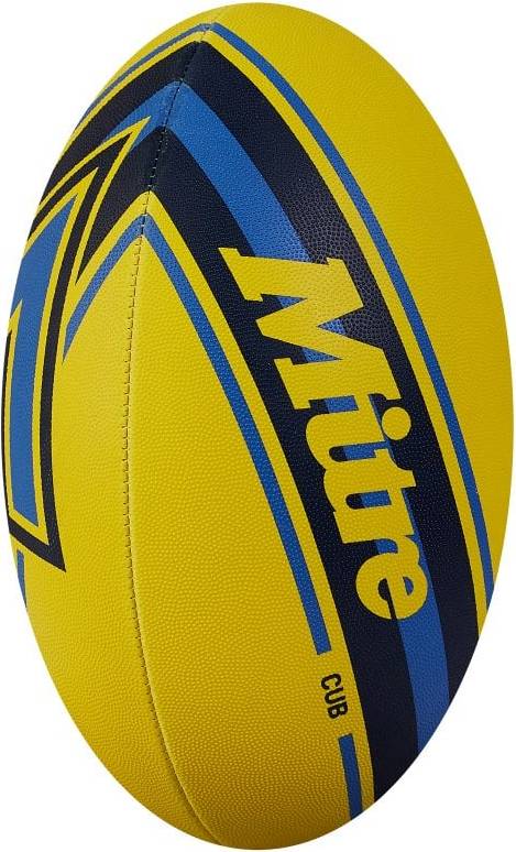 Mitre Cub Rugby Ball Fluo Yellow Navy Blue