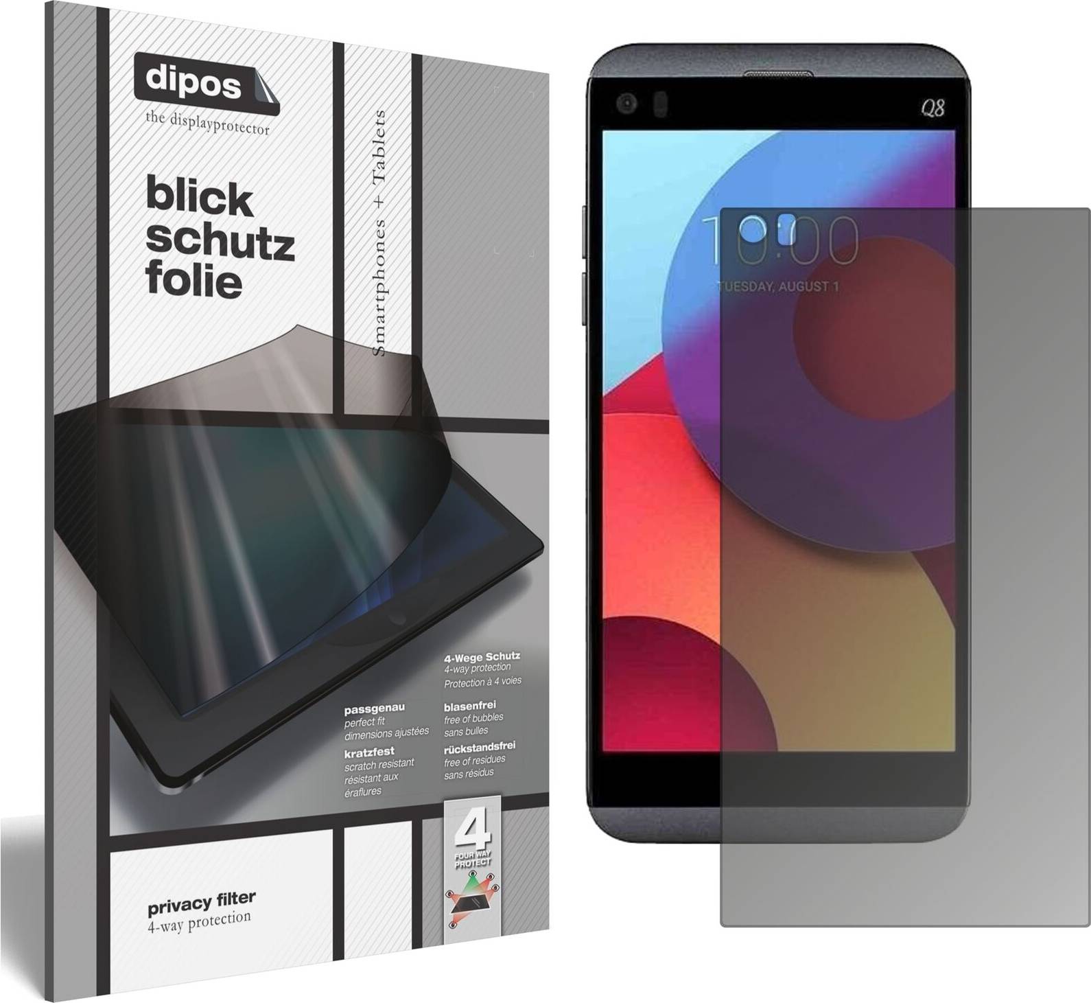 Dipos LG Q8 Privacy Filter Screen Protector
