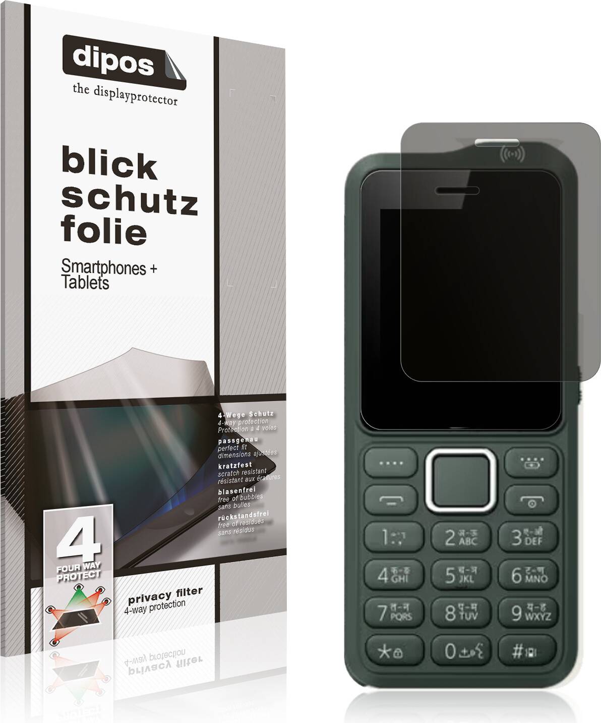 Dipos Screen Protector for Itel King Signal Privacy Filter 4-Way Protection