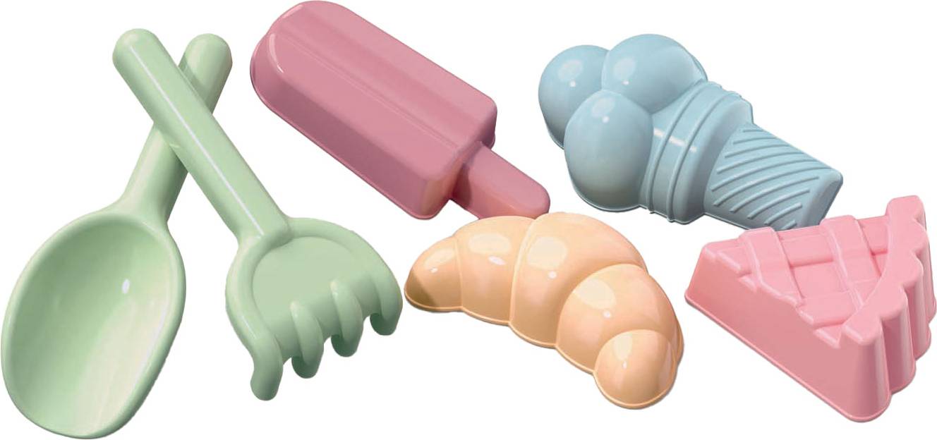 Sweets Formine per Sabbia con Paletta e Rastrello 6 pezzi