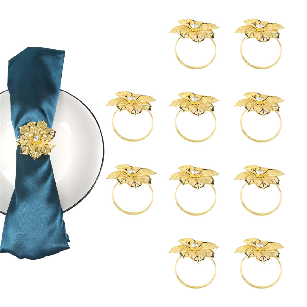 Spactz 10 Pcs Flower Design Rings Napkin Ring