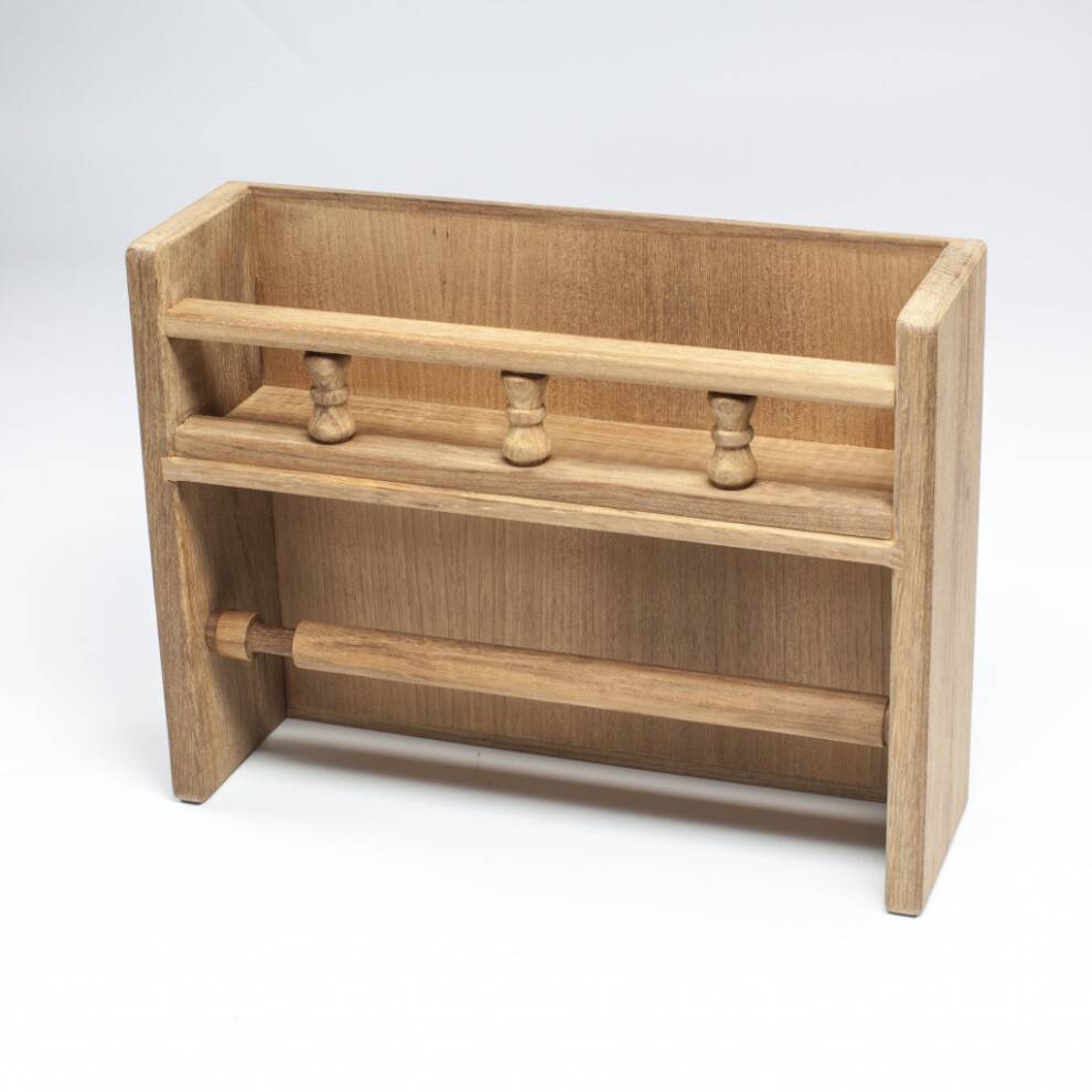 Wall Mounted Wood Spice Jar Rack Set