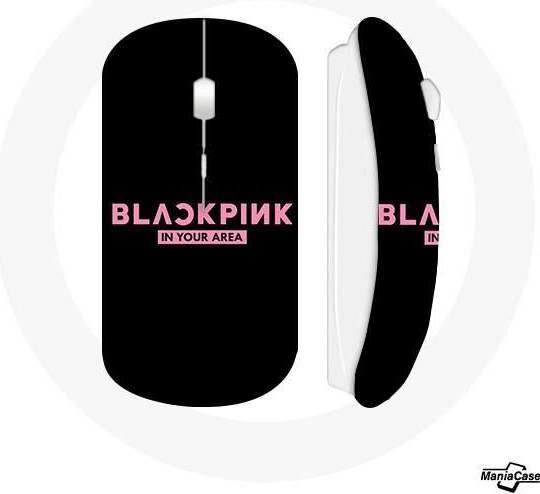 Maniacase Blackpink Wireless Mouse Rosa Logo