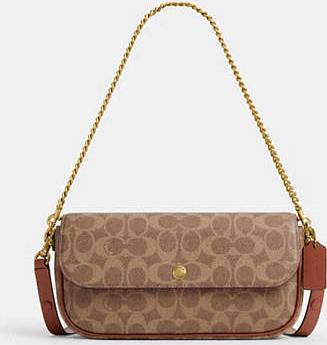 Coach Brook Flap Chain Bag In Signature Canvas