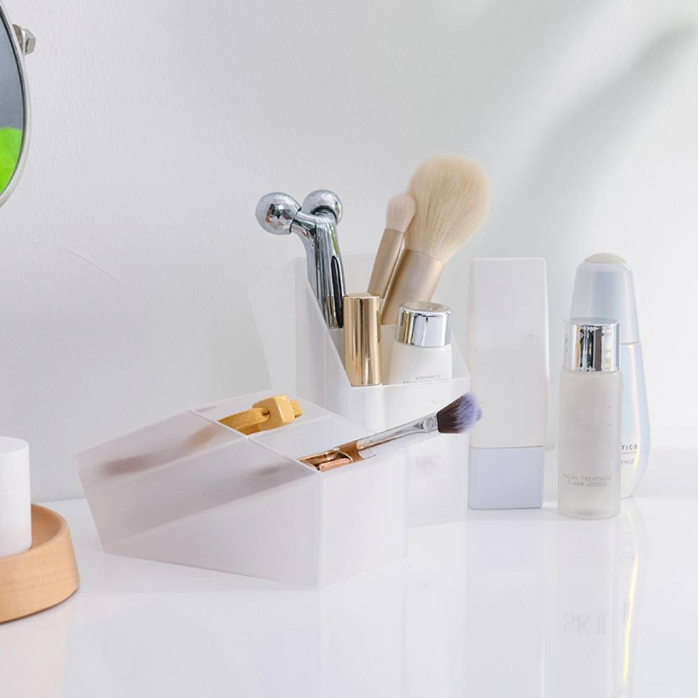 Multi-function 2 Grids Desktop Pen Holder Box