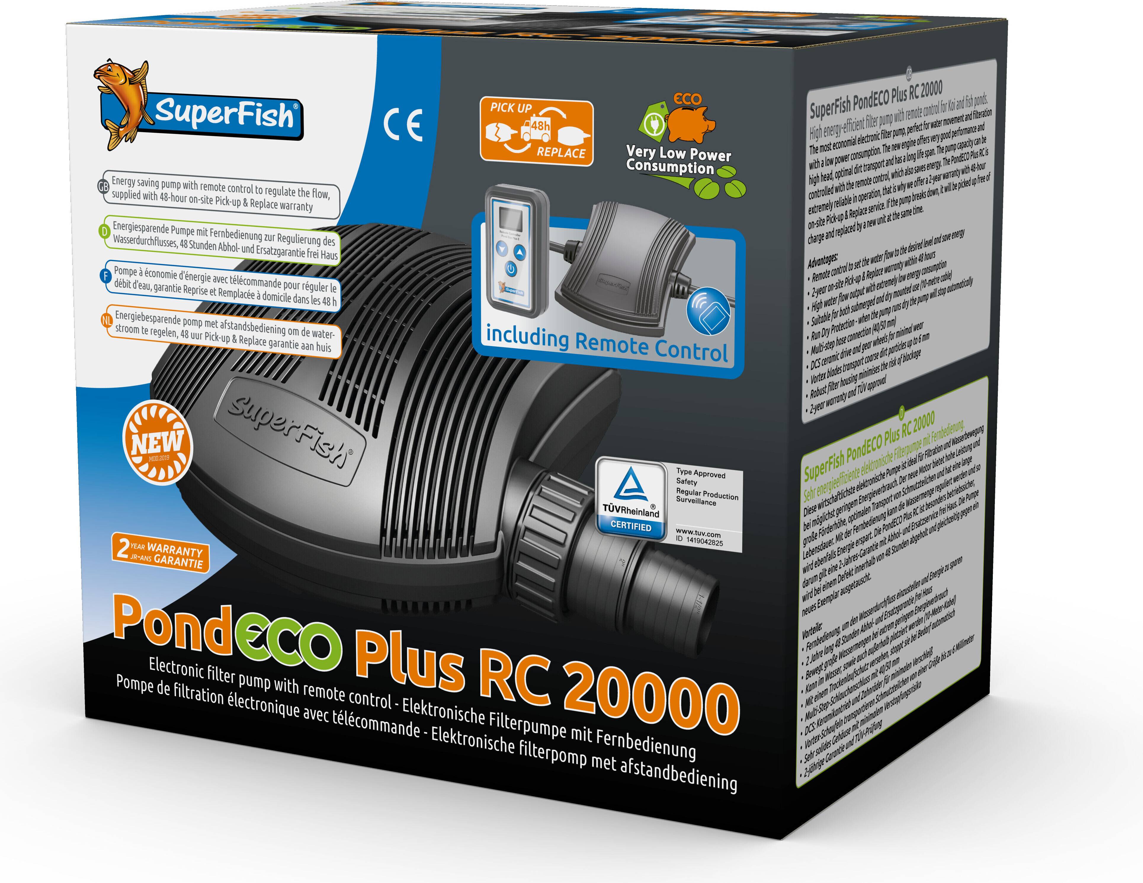 Pond pump and filter Superfish Pond Eco Plus Remote Control Filter Pump
