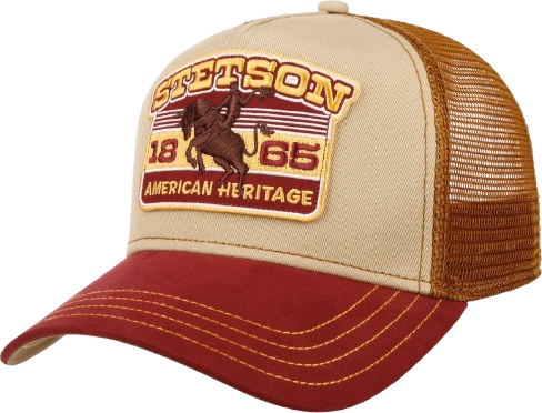 Heritage Rodeo Trucker Cap - Beige/Red