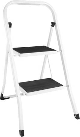 Foldable 2 Step Steel Ladder