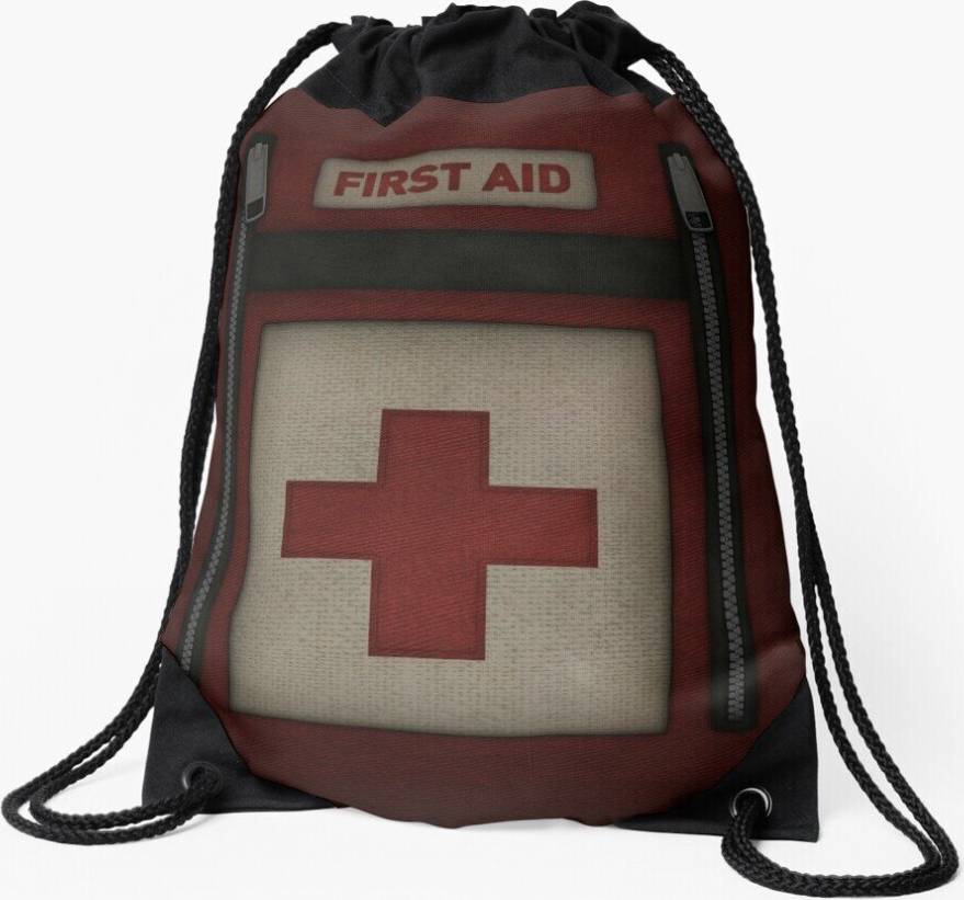 Famgem Drawstring Bag First Aid Kit Sport Gym Shoe Backpack