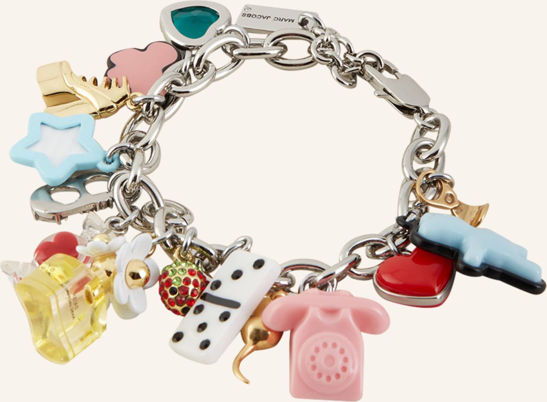 Marc Jacobs Sticker Statement Bracelet - Silver/Multi
