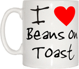 TeeTreeDesigns I Love Heart Beans On Toast Cup & Mug