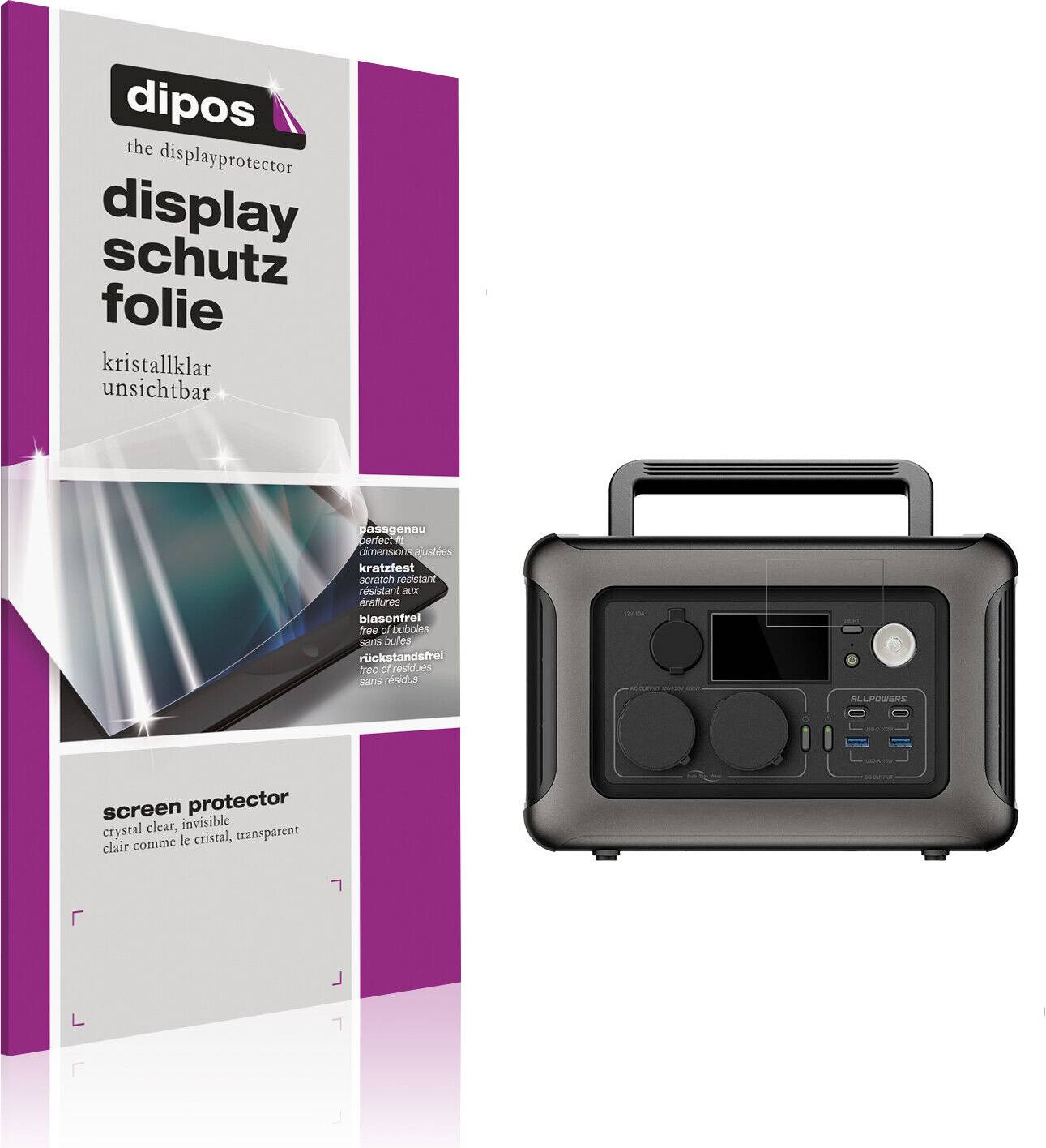 Dipos 2x Screen Protector for Allpowers R600 Protection Crystal Clear